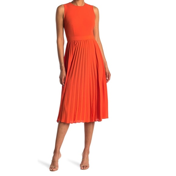 Donna Morgan | Dresses | Donna Morgan Pleated Aline Midi Dress In Koi ...